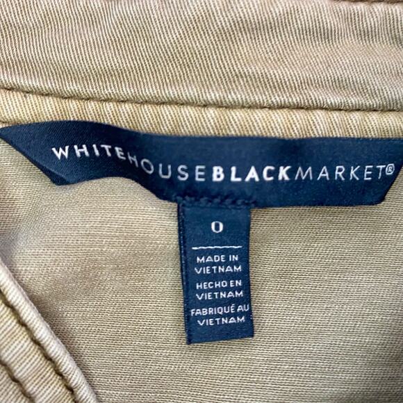 White House Black Market Olive Green Cotton Military Jacket Womens 0 - Picture 10 of 14
